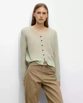 Женский вязаный кардиган на пуговицах Parfois, светло-зеленый