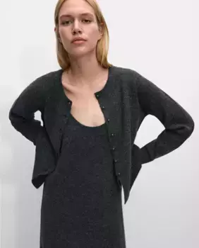 Женский вязаный кардиган на пуговицах Parfois, темно-серый