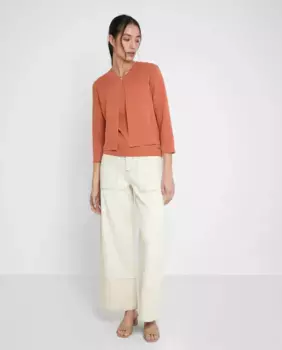 Женский вязаный кардиган с французскими рукавами Trucco, коралловый