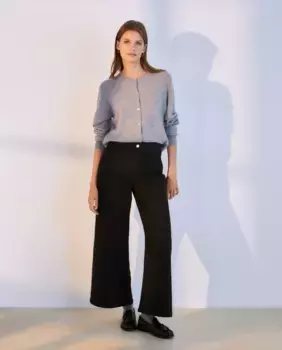 Женский вязаный кардиган с круглым вырезом из 100% кашемира Woman El Corte Ingls, серый