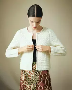 Женский вязаный кардиган с круглым вырезом Maksu, цвет Crudo