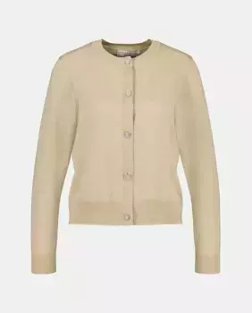 Женский вязаный кардиган с круглым вырезом Woman El Corte Ingls, бежевый