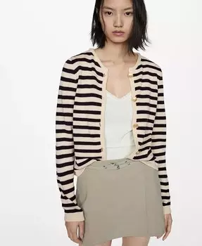 Женский вязаный кардиган с пуговицами-драконами MANGO, синий