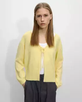Женский вязаный кардиган с регулируемым ремешком, однотонный Parfois, жёлтый