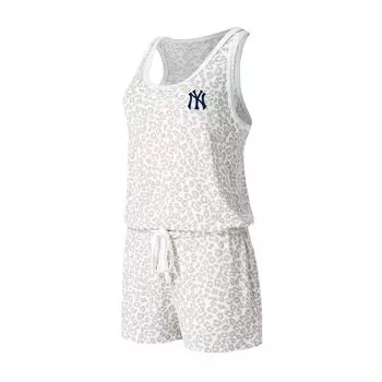 Женский вязаный комбинезон Concepts Sport кремового цвета New York Yankees Montana Hacci