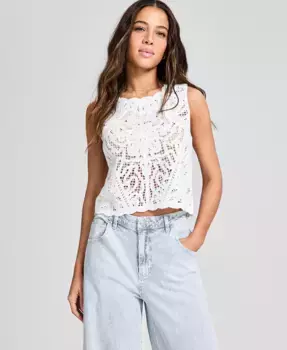 Женский вязаный кроп-топ с круглым вырезом And Now This, коричневый