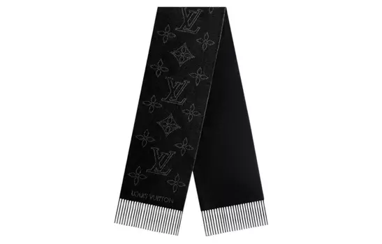 Женский вязаный шарф Louis Vuitton, черный
