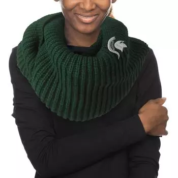 Женский вязаный шарф с капюшоном ZooZatz Michigan State Spartans Infinity