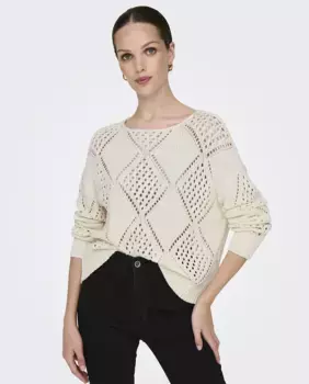 Женский вязаный свитер Only, светло-коричневый