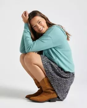 Женский вязаный свитер с капюшоном Green Coast