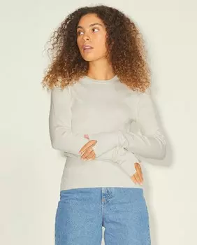Женский вязаный свитер с круглым вырезом Jack & Jones, белый