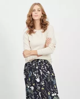 Женский вязаный свитер с круглым вырезом Object, синий