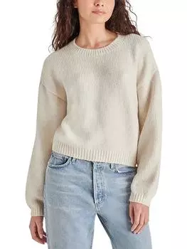 Женский вязаный свитер с круглым вырезом Steve Madden, цвет whisper white