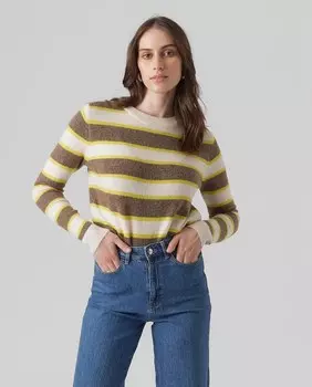 Женский вязаный свитер с круглым вырезом Vero Moda, мультиколор