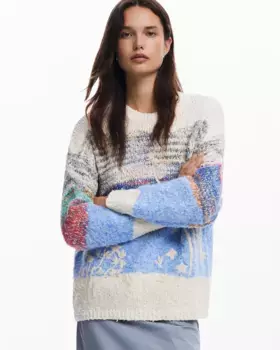 Женский вязаный свитер с принтом Desigual, мультиколор