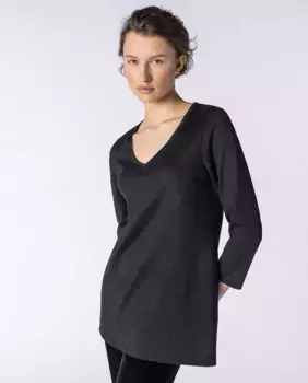 Женский вязаный свитер с V-образным вырезом и длинными рукавами Naulover, черный