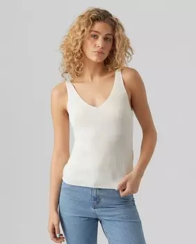 Женский вязаный топ без рукавов Vero Moda, белый