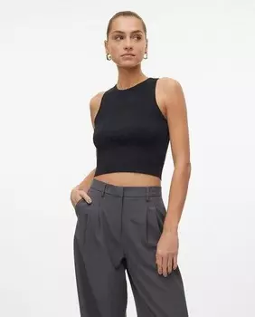 Женский вязаный топ без рукавов Vero Moda, черный