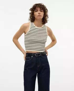 Женский вязаный топ без рукавов Vero Moda, белый