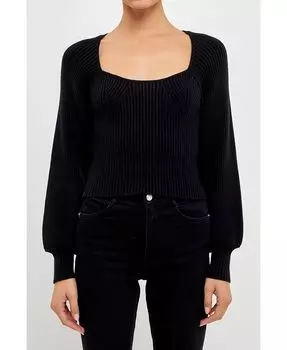 Женский вязаный топ endless rose, черный