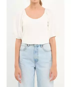 Женский вязаный топ English Factory, белый