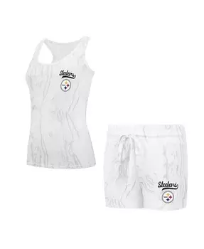 Женский вязаный топ на бретелях и шорты Pittsburgh Steelers, комплект для сна Concepts Sport, белый