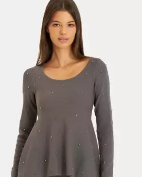 Женский вязаный топ с длинными рукавами Alma en Pena, серый