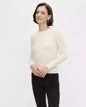 Женский вязаный топ с длинными рукавами Pieces, цвет Crudo