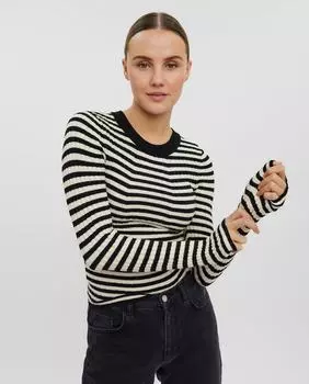 Женский вязаный топ с длинными рукавами Vero Moda, черный
