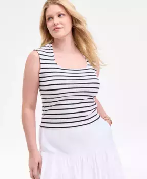 Женский вязаный топ с круглым вырезом и рукавом реглан с коротким рукавом On 34th, синий