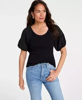 Женский вязаный топ с круглым вырезом On 34th, черный