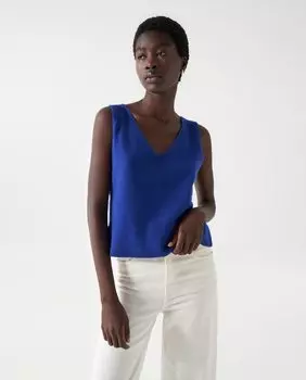 Женский вязаный топ с V-образным вырезом Salsa Jeans, синий