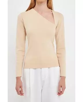 Женский вязаный топ с вырезами и длинными рукавами endless rose