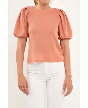 Женский вязаный топ со складками на плечах English Factory