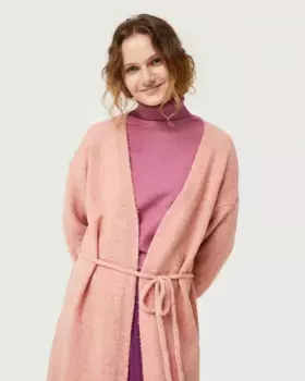 Женский вязаный жакет с поясом Compaa Fantstica, розовый