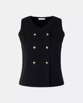 Женский вязаный жилет на пуговицах Easy Wear, черный