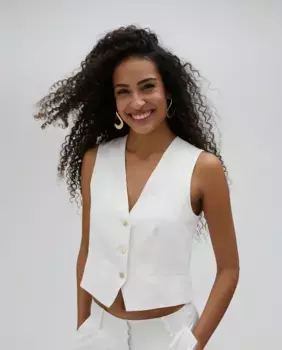 Женский вязаный жилет с карманами Lola Casademunt, белый