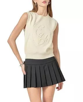 Женский вязаный жилет с логотипом Embo English Factory, слоновая кость/кремовый