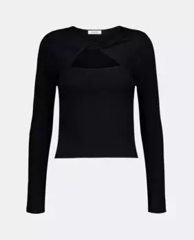 Женский вырезной свитер с люрексом Tintoretto, черный