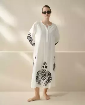 Женский вышитый кафтан nfasis, белый