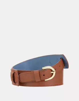 Женский высокий кожаный ремень Dudu, коричневый