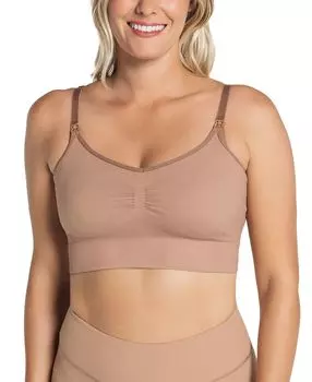 Женский высокотехнологичный бюстгальтер для кормления с чашечками на клипсе Leonisa, коричневый