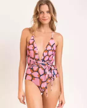 Женский заостренный купальник с принтом Ro de Sol, розовый