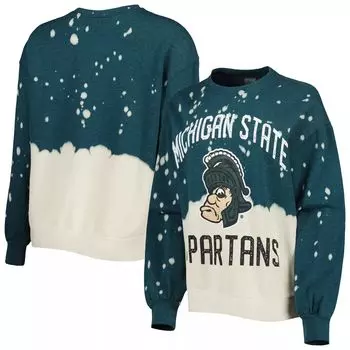 Женский зеленый пуловер Gameday Couture Michigan State Spartans Twice As Nice с эффектом выцветания, окрашенный в технике дип-дай