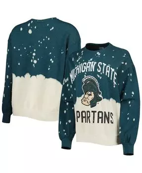 Женский зеленый пуловер с длинными рукавами и выцветшим узором Michigan State Spartans Twice As Nice Gameday Couture, зеленый