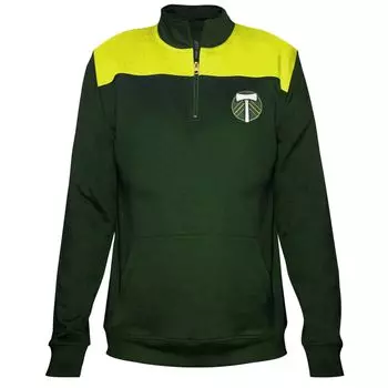 Женский зеленый пуловер с молнией 1/4 Majestic Portland Timbers Majestic