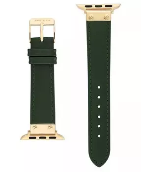 Женский зеленый ремешок из натуральной кожи, совместимый с Apple Watch 42/44/45/Ultra/Ultra 2 Anne Klein, зеленый