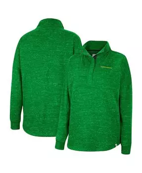 Женский зеленый топ с застежкой на четверть Oregon Ducks Natalie крапчатый Colosseum, зеленый