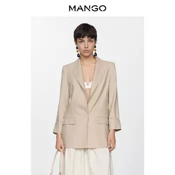 Женский жакет Mango в деловом стиле, светло-розовый