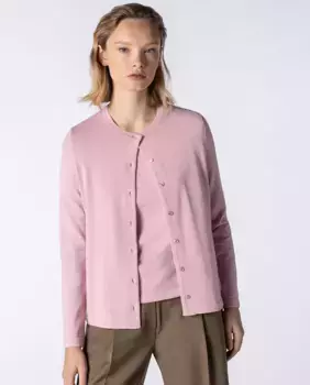 Женский жакет одинарной вязки с длинными рукавами и круглым вырезом Naulover, цвет Rosa Claro